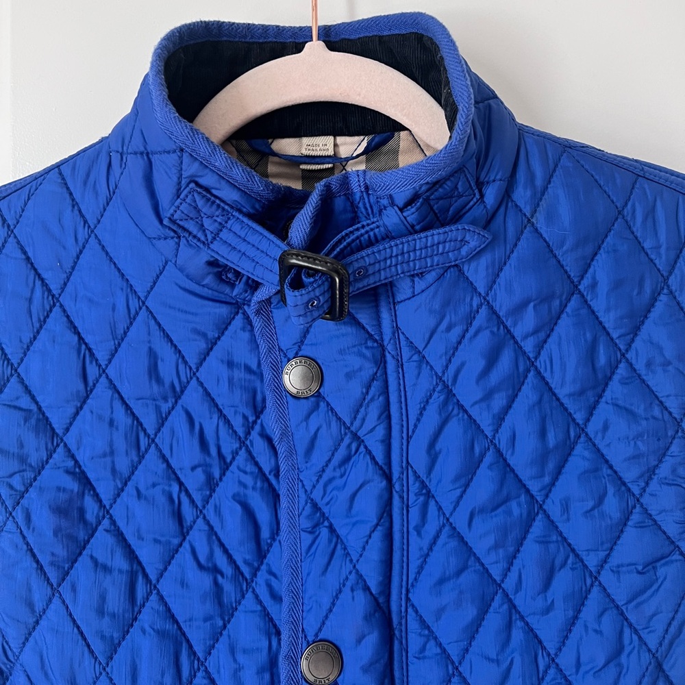 Burberry Brit Blue Quilted Sleeveless Vest Women’s Petite Small Nova Check - Picture 3 of 12